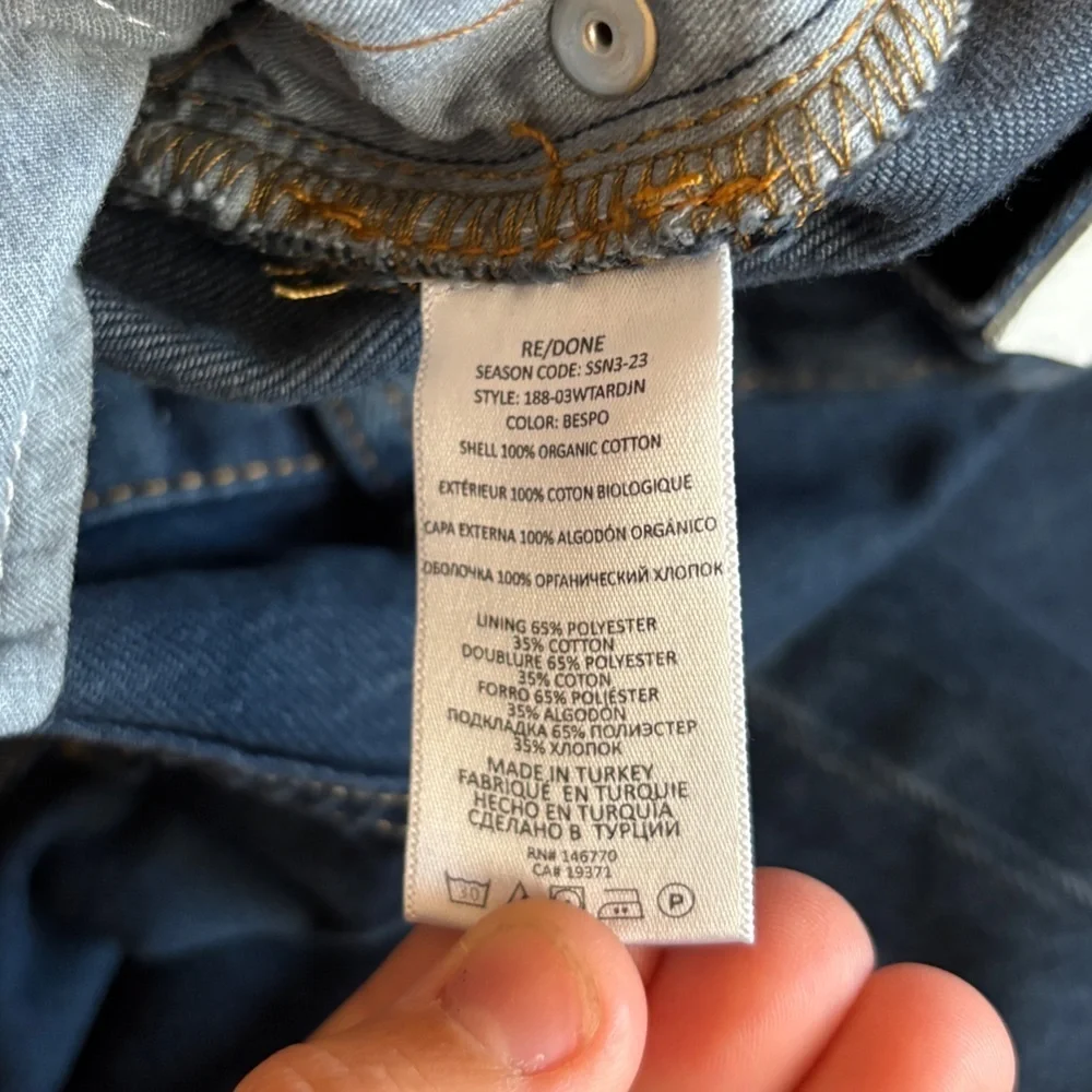 NWT Re/Done Tailored Ultra High Rise Barrel Jeans Size 31 Color: Bespoke